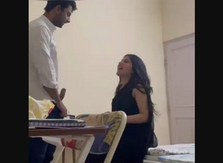 Very beautiful girl giving bj to her bf