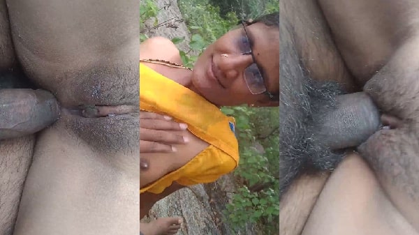 Jungel mai kari gaanv ki sexy chasmish aunty ki chudai