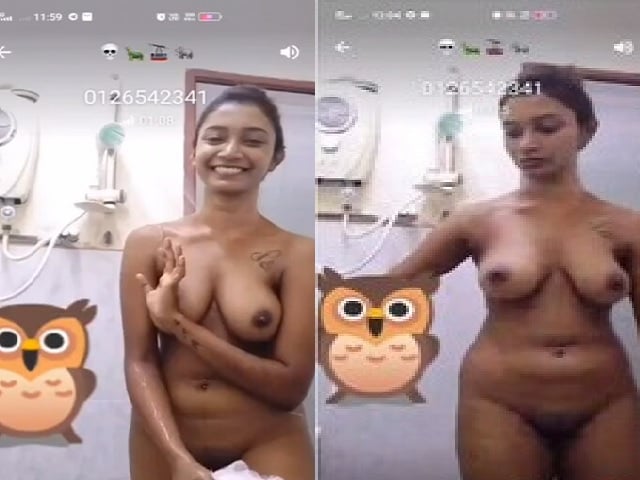 Video call nude bath of sexy GF viral hot show