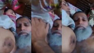 Pakistani sex video Muslim xxx uncle with his big boobs aunty