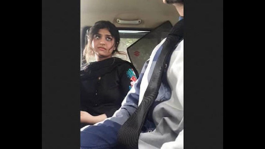 Desi cute girl on car