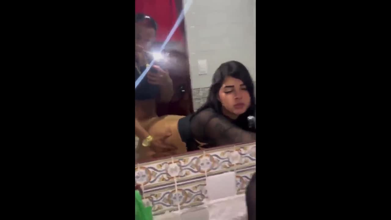 Cheating Wife Filmed Anal Backshots in the Club Common Restroom
