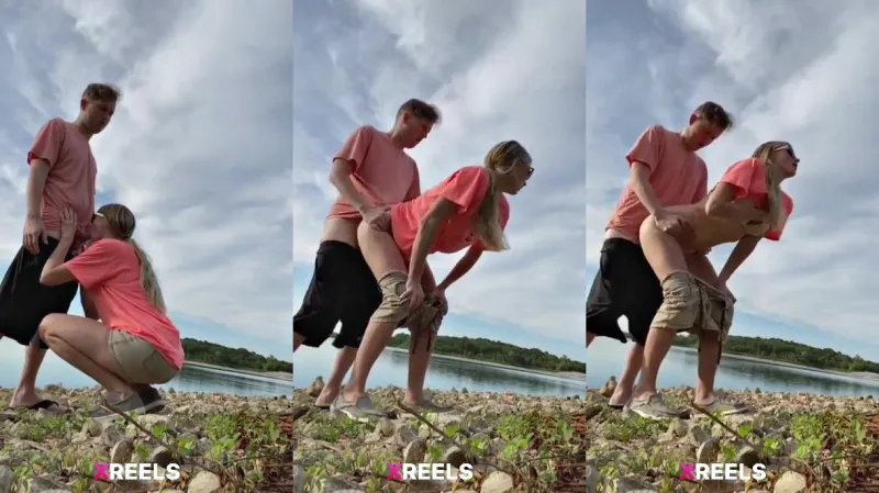 Sneaky And Nervous Cousins Having Sex By The River Bank