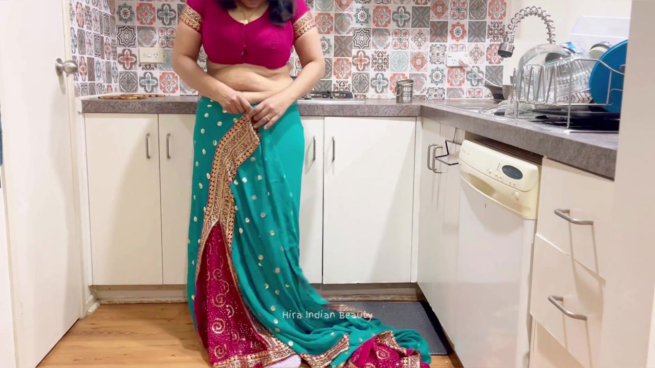 Indian Couple Romance in Kitchen – Saree Sensual Sex – Saree lifted up – Pussy, Boobs and Ass Play