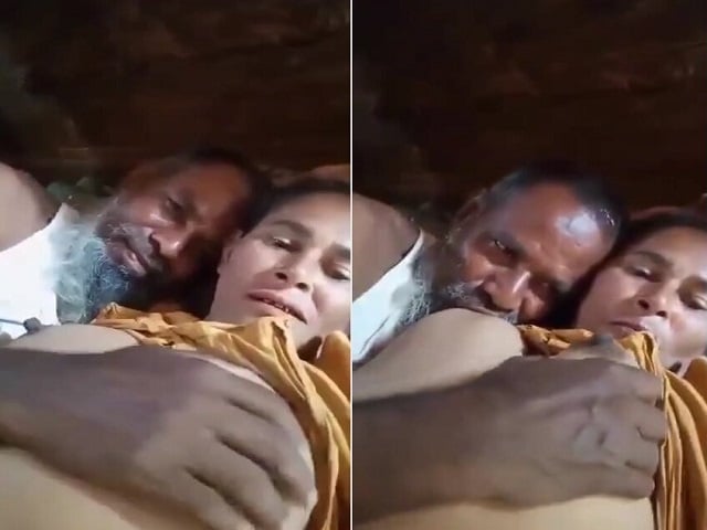 Uncle sucking wife boobs in viral selfie sex clip