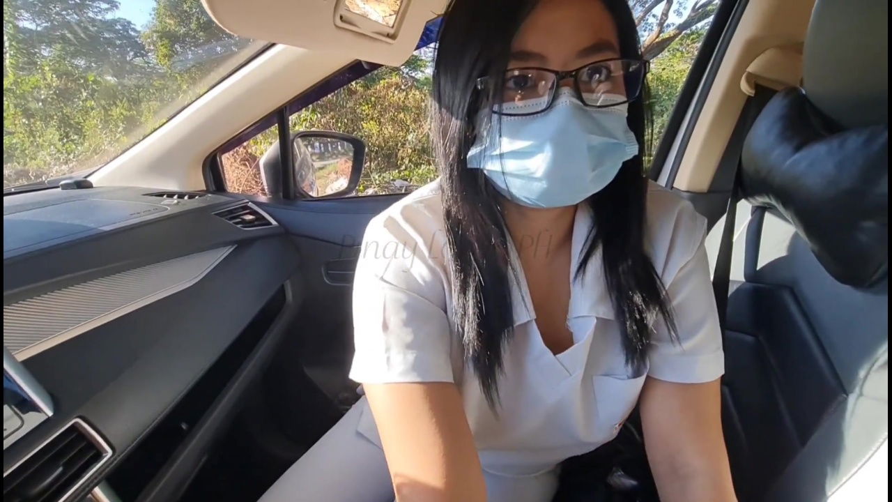 Pinay Nurse Girl Fucked on Road Inside the Car
