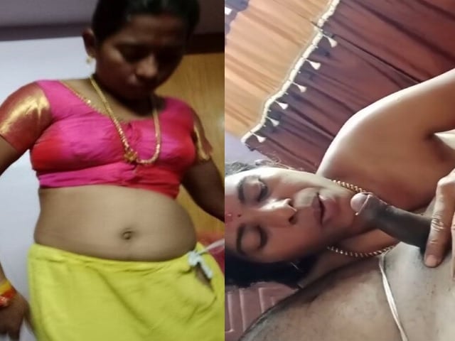 Sex affair married Tamil aunty gives blowjob to lover
