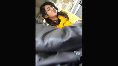 college couple foreplay and blowjob in vehicle